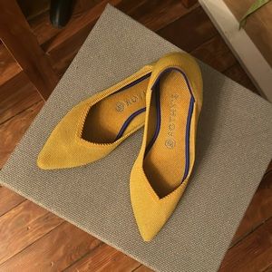 Rothy's Gold Pointed-Toe Flats